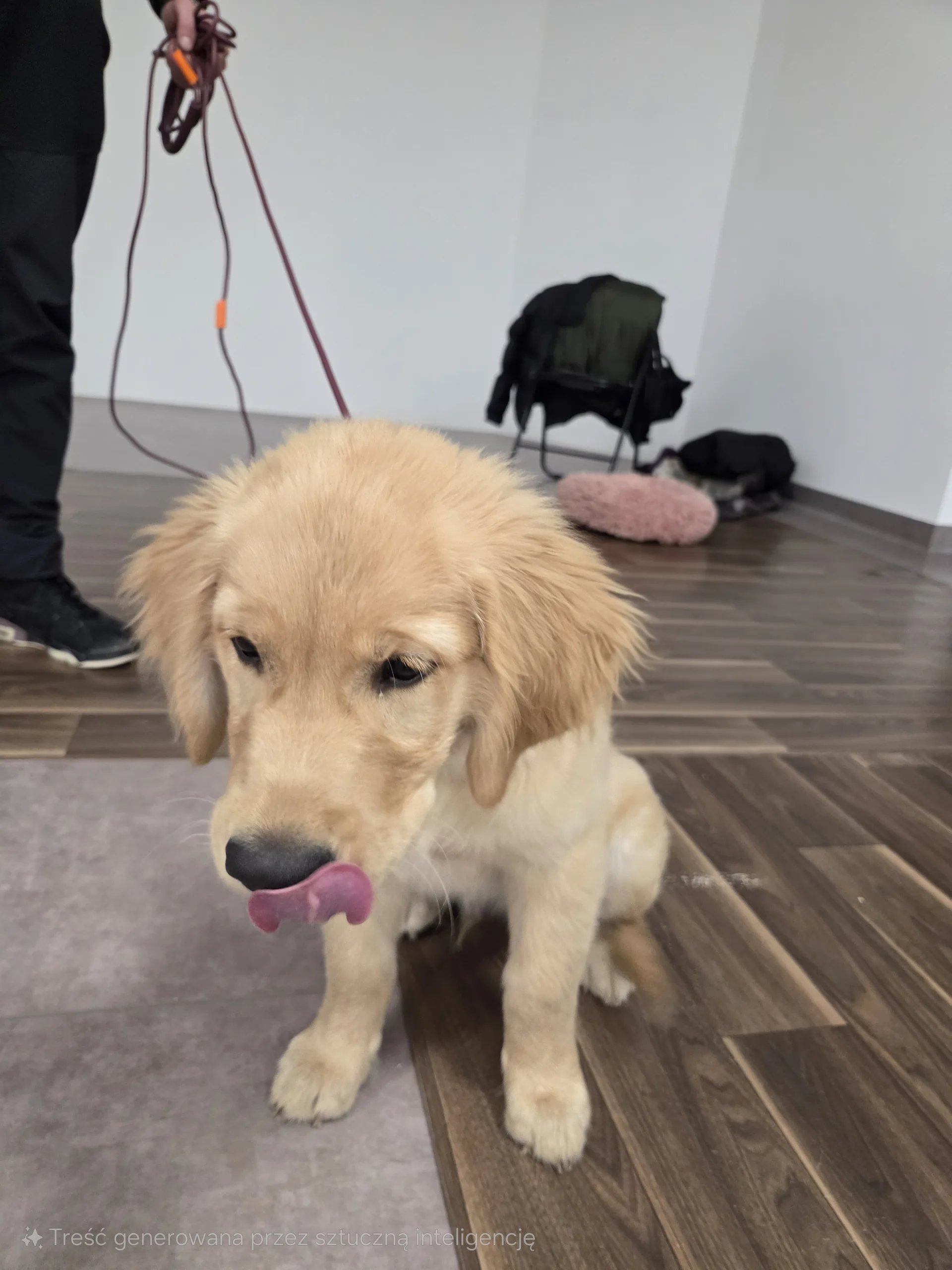 Psia podstawówka Rzeszów, młody golden retriever na zajęciach